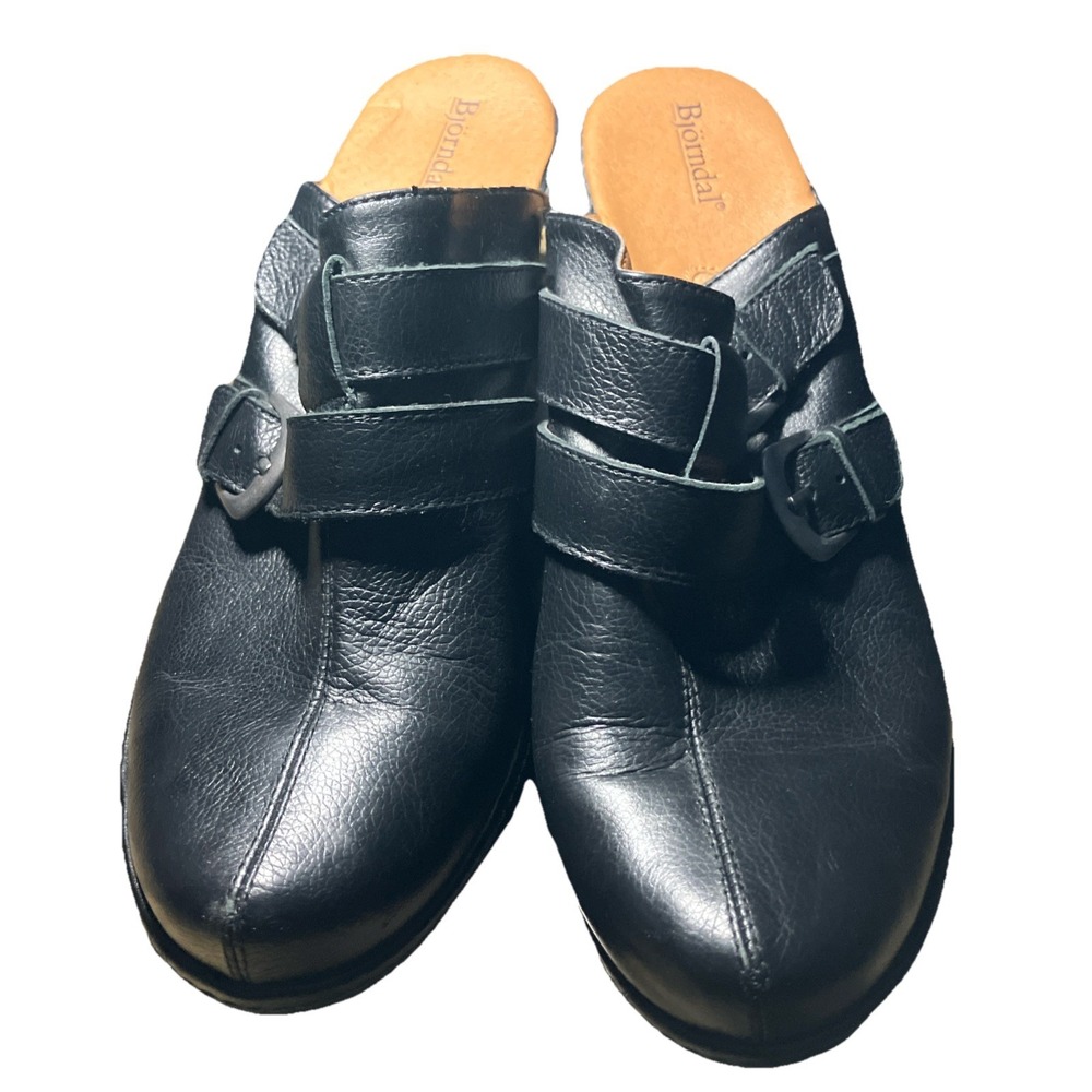 Bjorndal Slip-on Clogs Women's Juliana Black Leather shoes 11M